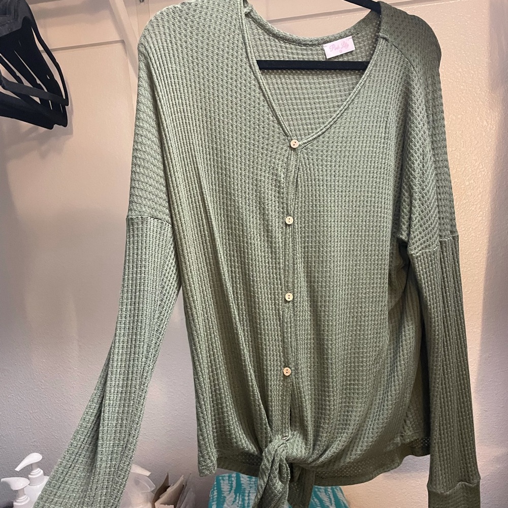 Sage long sleeve top
